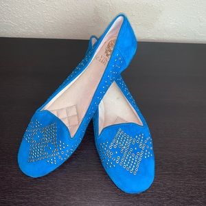 Vince Camuto Royal Blue Gold Accent Flats